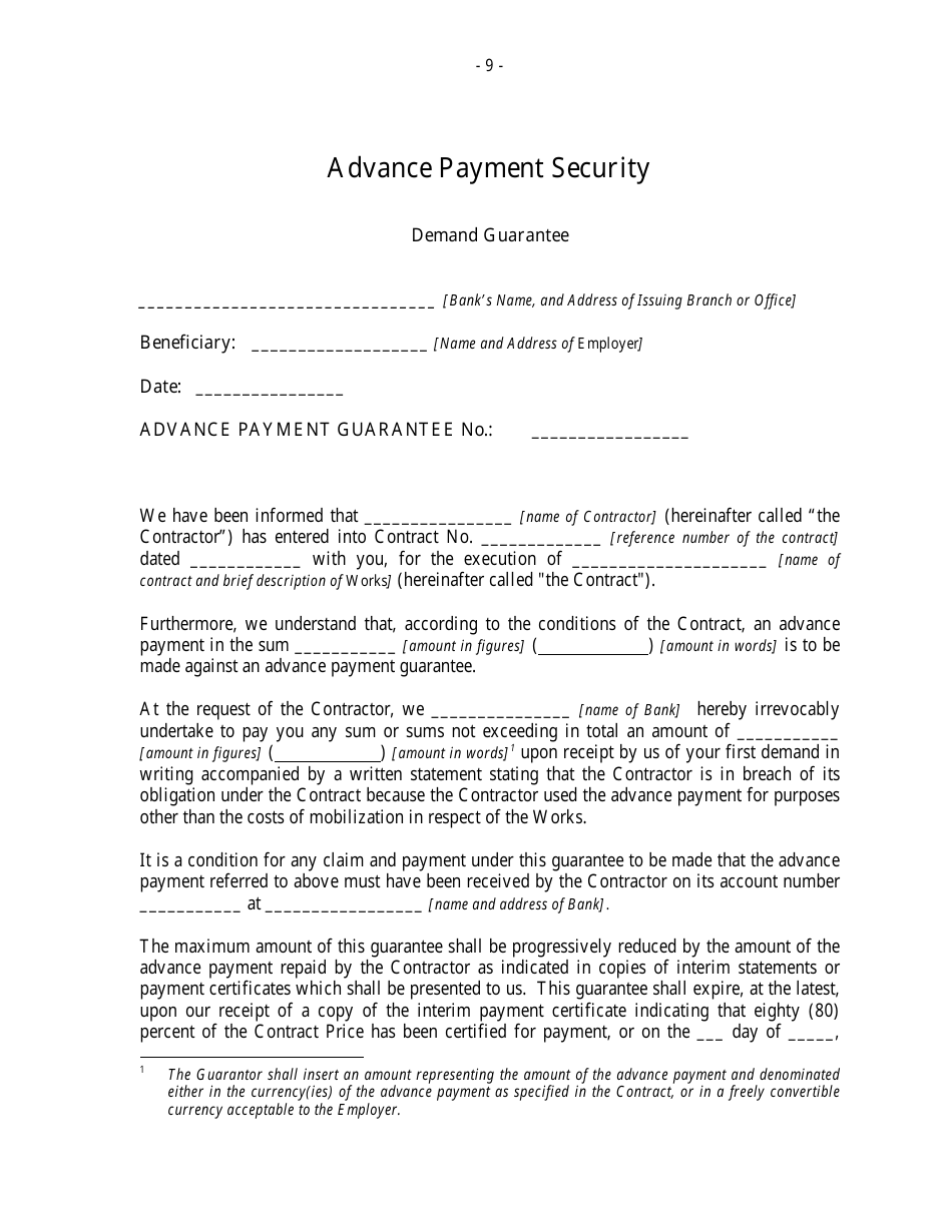 Contract Templates - Annex to the Particular Conditions, Page 9