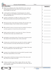 Document preview: Fraction Word Problems Worksheet With Answer Key - 4