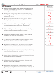 Fraction Word Problems Worksheet With Answer Key - 4, Page 2