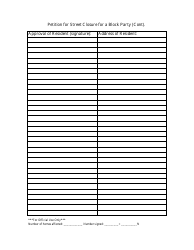 Block Party Street Closure Petition Template, Page 2