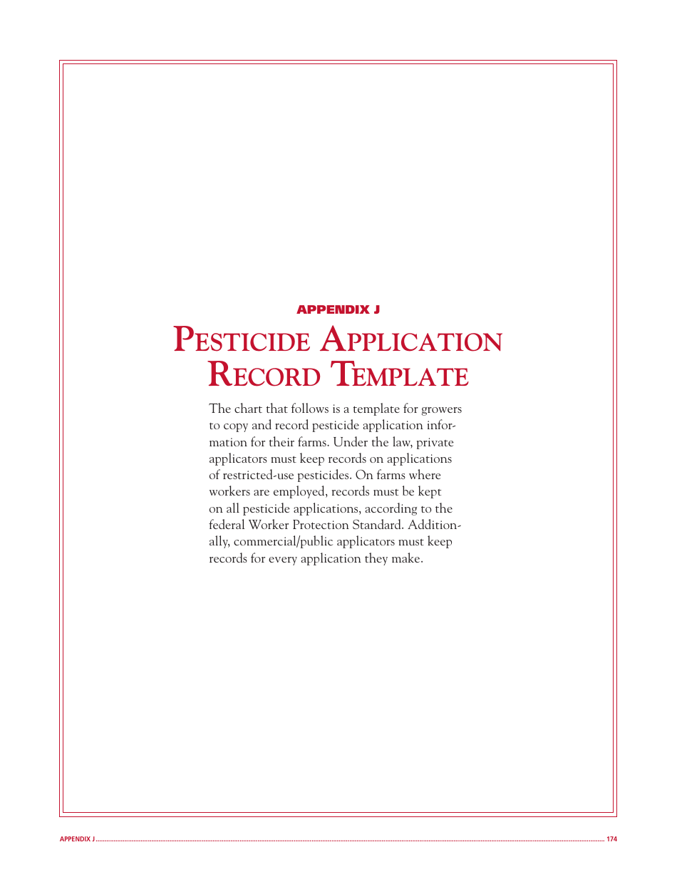 Pesticide Application Record Template - Free Sample Download