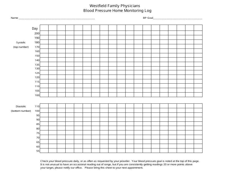 Blood Pressure Home Monitoring Log Download Printable PDF Templateroller