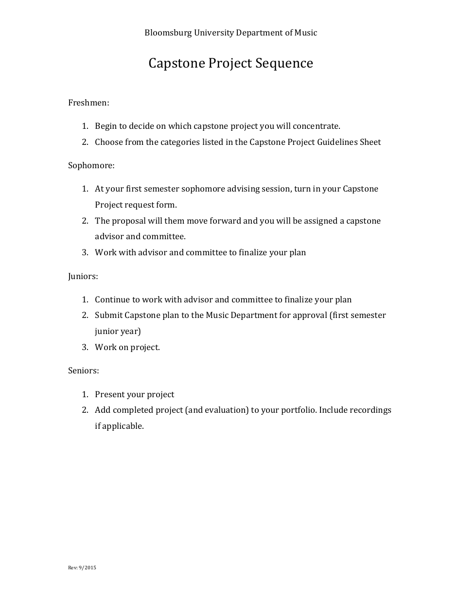 Capstone Project Form - Bloomsburg University Department of Music, Page 2