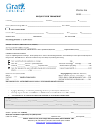 Transcript Request Form - Gratz College - Pennsylvania, Page 3