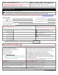 Document preview: Paper Transcript Request Form - Utica College Office of the Registrar - New York