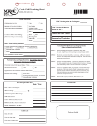 Document preview: Code Chill Tracking Sheet - Munroe Regional Medical Center
