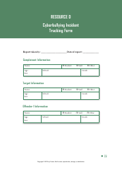 Document preview: Cyberbullying Incident Tracking Form