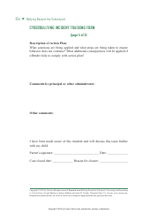 Cyberbullying Incident Tracking Form, Page 4