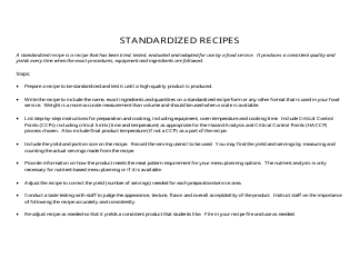 Standardized Haccp Recipe Form, Page 2