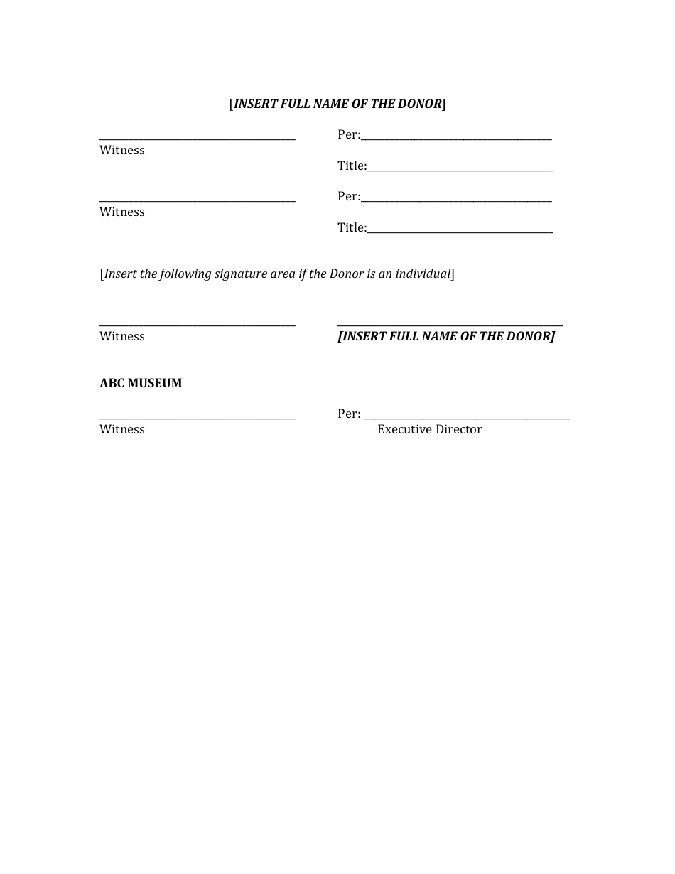 Gift Agreement Template Fill Out, Sign Online and Download PDF
