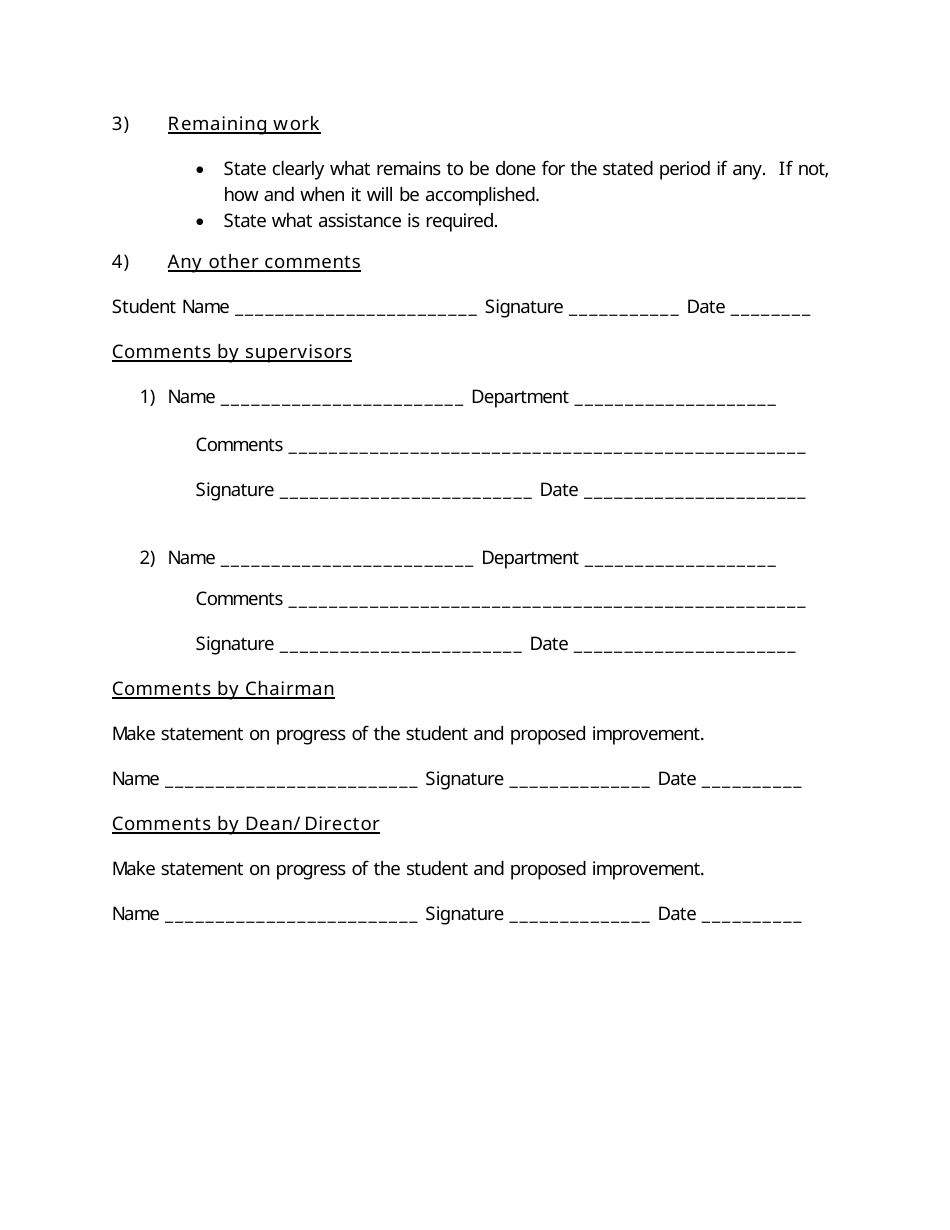 Postgraduate Students Progress Report Template - University of Nairobi, Page 2