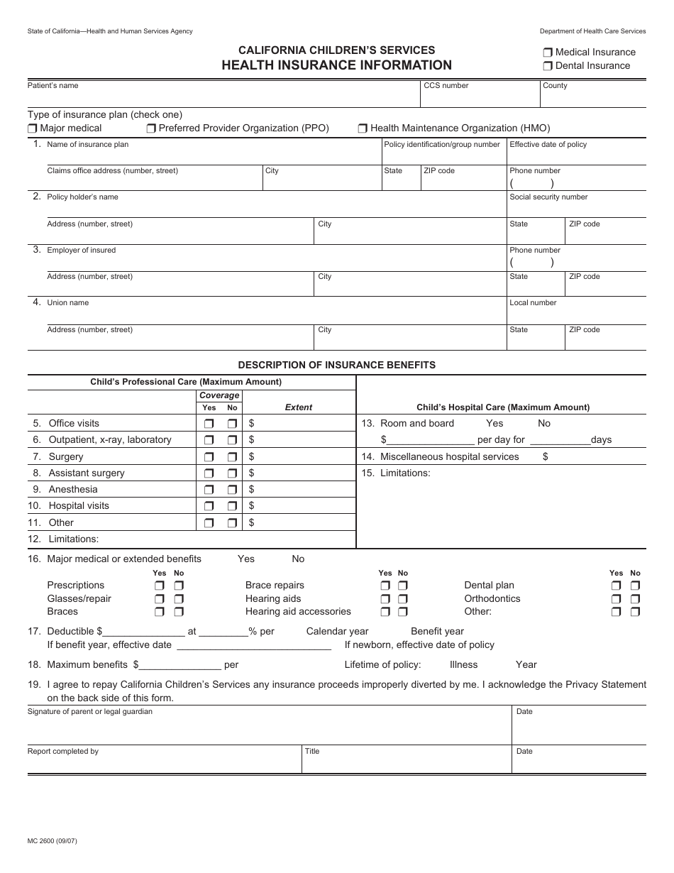 Form MC2600 - Fill Out, Sign Online and Download Fillable PDF ...