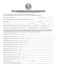 &quot;Foster Home/Animal Shelter Agent - Inspection Report&quot; - Georgia (United States)