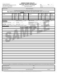 Mobile Food Facility Official Inspection Report - Sample - Alameda County, California, Page 3