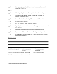 Used Mobile Home Minimum Standards Pre-inspection Report Form - Highlands County, Florida, Page 3