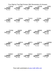 &quot;Four-Digit by Two-Digit Division With Remainders Worksheet With Answer Key&quot;, Page 2