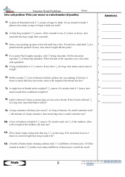 Document preview: Fraction Word Problems Worksheet With Answer Key - 13