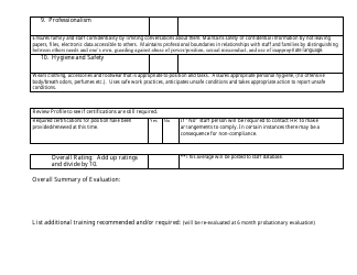 New Hire Mid Probationary Performance Evaluation Template, Page 3