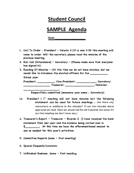 Sample Agenda Template