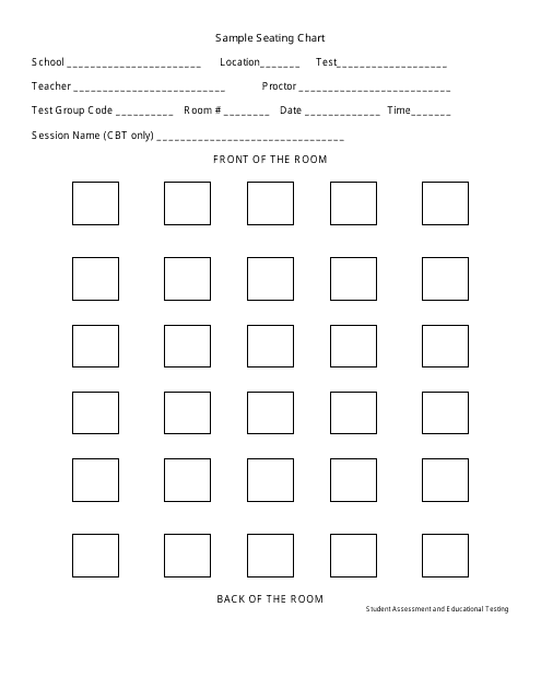 Classroom Seating Chart Template - Student Assessment and Educational Testing