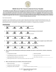 &quot;Middle School Title I Parent Involvement Survey Template&quot; - Georgia (United States)