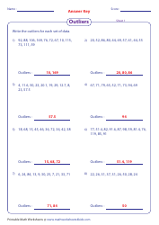 Outliers Worksheet With Answer Key, Page 2