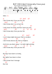 Document preview: Paul Gayten and Bobby Charles - but I Do (I Don't Know Why I Love You) Ukulele Chord Chart