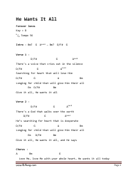 Document preview: Forever Jones - He Wants It All Chord Chart