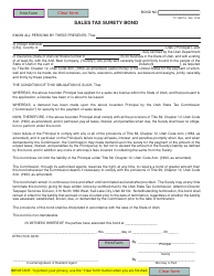 Document preview: Form TC-763ST Sales Tax Surety Bond - Utah