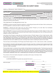 Form TC-763WT Withholding Tax Surety Bond - Utah