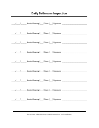 Document preview: Daily Bathroom Cleaning Inspection Sheet