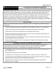 VA Form 10-0379 Ecclesiastical Endorsing Organization Request to Designate Ecclesiastical Endorsing Official