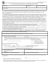 OCA Official Form 960 Authorization to Release Health Information Pursuant to Hipaa - New York