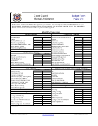 CGMA Form 15 Budget Form, Page 2