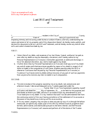 Document preview: Last Will and Testament Template