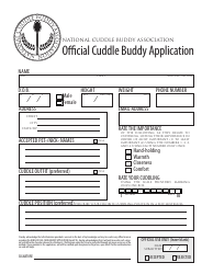 Document preview: Official Cuddle Buddy Application Form - National Cuddle Buddy Association