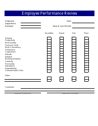 Document preview: Employee Performance Review Template