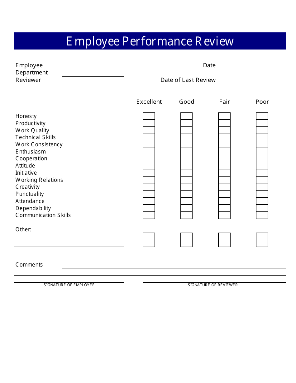 Employee Performance Review Template - Fill Out, Sign Online and ...