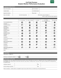 Document preview: Student Worker Performance Evaluation Form - Cal Poly Pomona