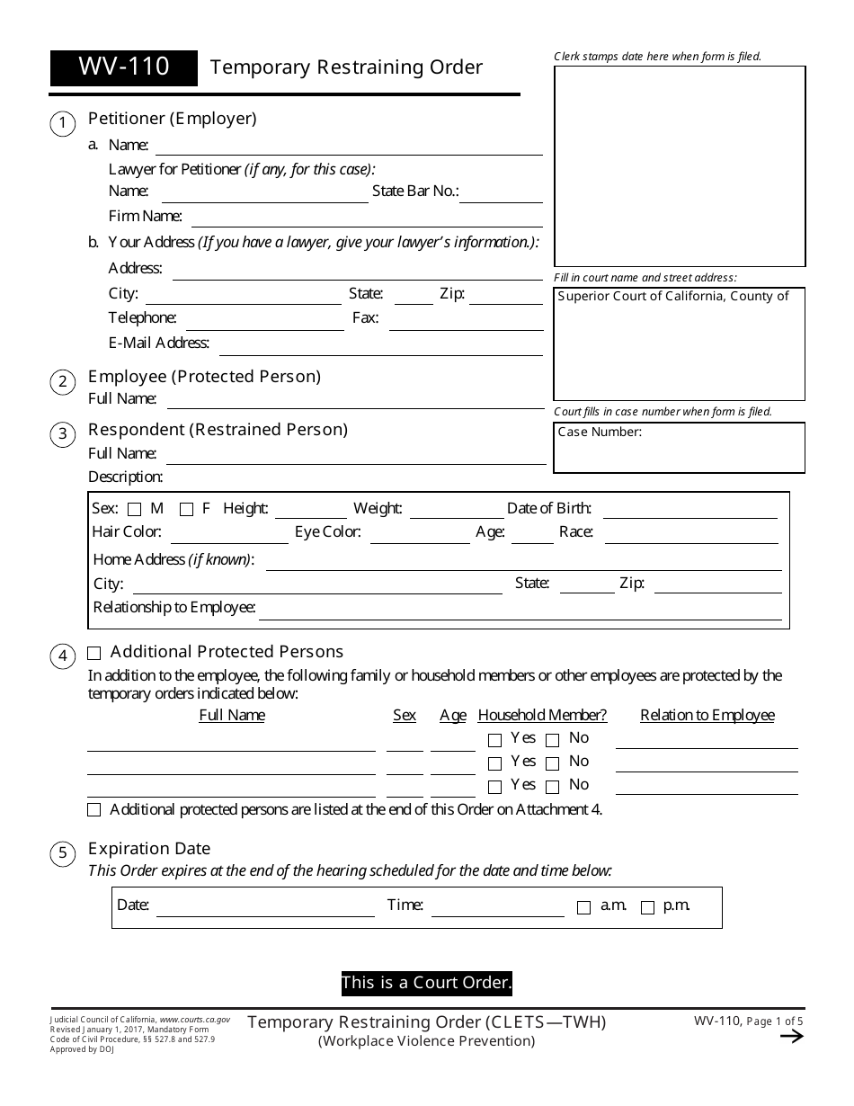 Form WV-110 - Fill Out, Sign Online and Download Fillable PDF ...