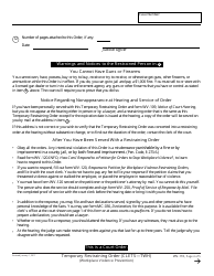 Form WV-110 &quot;Temporary Restraining Order&quot; - California, Page 4