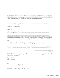 DWC/WCAB Form 45 Petition for Reconsideration - California, Page 2