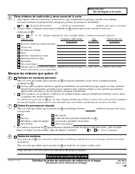 Formulario DV-100 S Solicitud De Orden De Restriccion De Violencia En El Hogar - California (Spanish), Page 2