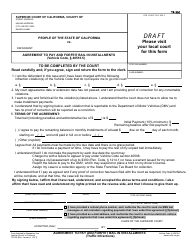 Form TR-300 &quot;Agreement to Pay and Forfeit Bail in Installments - Draft&quot; - California