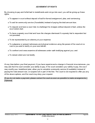 Form TR-300 &quot;Agreement to Pay and Forfeit Bail in Installments - Draft&quot; - California, Page 2