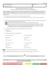 Form MC-040 Notice of Change of Address or Other Contact Information - California, Page 2