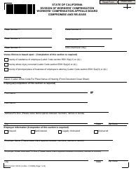 Form 10214 &quot;Compromise and Release&quot; - California