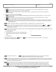 Form GC-210 Petition for Appointment of Guardian of Minor - California, Page 2
