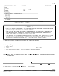 Form JV-800 Notice of Appeal - Juvenile - California