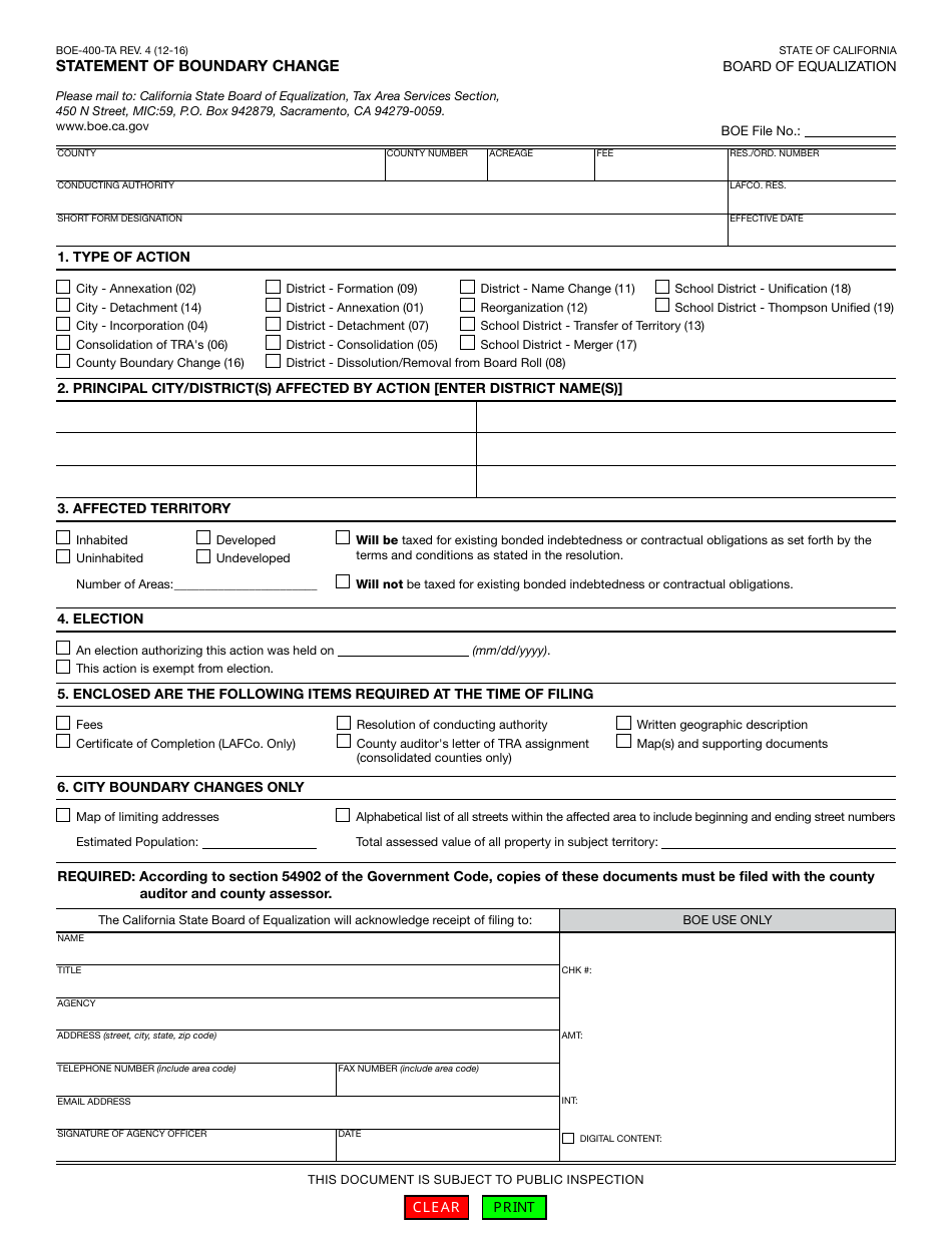 Form BOE-400-TA - Fill Out, Sign Online and Download Fillable PDF ...